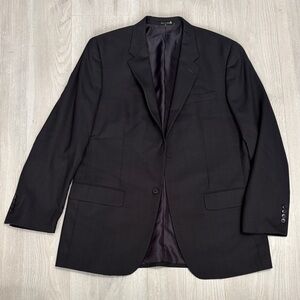 Mens 44L 38/32 Alfani Black Wool Suit Pants Sport Coat Jacket